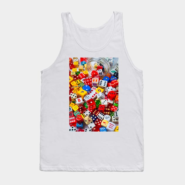 Colorful Pile Of Dice Tank Top by photogarry